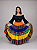 Saia Longa Cigana Modelo Patchwork com 12 metros de roda Amarela - Imagem 3