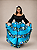 Saia Longa Cigana Modelo Patchwork com 12 metros de roda Azul Claro - Imagem 2