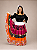 Saia Longa Cigana Modelo Patchwork com 12 metros de roda Branco - Imagem 3