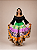 Saia Longa Cigana Modelo Patchwork com 12 metros de roda Verde Claro - Imagem 3