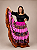 Saia Longa Cigana Modelo Patchwork com 12 metros de roda Rosa - Imagem 2