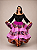 Saia Longa Cigana Modelo Patchwork com 12 metros de roda Rosa - Imagem 1