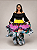 Saia Longa Cigana Modelo Patchwork com 12 metros de roda Amarelo - Imagem 3