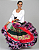Saia Longa Cigana Modelo Patchwork com 12 metros de roda Verde - Imagem 3