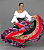 Saia Longa Cigana Modelo Patchwork com 12 metros de roda Verde - Imagem 1