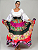 Saia Longa Cigana Modelo Patchwork com 12 metros de roda Verde - Imagem 2