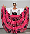 Saia Longa Cigana Modelo Patchwork com 12 metros de roda Rosa - Imagem 2