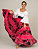 Saia Longa Cigana Modelo Patchwork com 12 metros de roda Rosa - Imagem 1