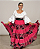 Saia Longa Cigana Modelo Patchwork com 12 metros de roda Rosa - Imagem 5