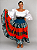 Saia Longa Cigana Modelo Patchwork com 12 metros de roda Laranja - Imagem 4