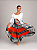 Saia Longa Cigana Modelo Patchwork com 12 metros de roda Laranja - Imagem 6