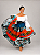 Saia Longa Cigana Modelo Patchwork com 12 metros de roda Laranja - Imagem 1