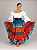 Saia Longa Cigana Modelo Patchwork com 12 metros de roda Laranja - Imagem 2