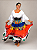 Saia Longa Cigana Modelo Patchwork com 12 metros de roda Branca - Imagem 3