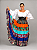 Saia Longa Cigana Modelo Patchwork com 12 metros de roda Azul e Laranja - Imagem 4