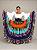 Saia Longa Cigana Modelo Patchwork com 12 metros de roda Azul e Laranja - Imagem 2