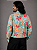 Camisa Cigana Cowboy Moda Luxo Estampada Azul Celeste - Imagem 2