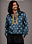Camisa Cigana Cowboy Moda Luxo Estampada Azul Pétroleo - Imagem 2