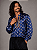 Camisa Cigana Cowboy Moda Luxo Estampada Azul - Imagem 2
