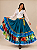 Saia Cigana Esmeralda com 3 Babados em Patchwork - Imagem 1