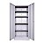 Armário de Aço para Escritório com 2 Portas e 4 Prateleiras Reguláveis 198x120x45 com Maçaneta - Imagem 3