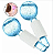 ESFERA GRANDE  AZUL COM GLITTER - Imagem 1