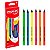 Lapis de Cor Marca Texto Jumbo Neon 06 Cores Escolar Colorir - Imagem 1