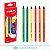 Lapis de Cor Marca Texto Jumbo Neon 06 Cores Escolar Colorir - Imagem 2