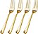 Kit 40 Garfos 18,5cm Descartáveis de Luxo  em Plástico - Gold - Imagem 1