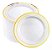 KIT 120 PRATOS SOBREMESA 19cm Descartável Luxo Borda - Gold - Imagem 1