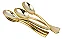 100 Colheres Sobremesa Ovo Páscoa 17cm Descartáveis Luxo Plástico Gold - Imagem 2