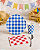 Kit Festa Junina Quadriculado Azul com Guardanapo Vermelho e Colher – 20 Pessoas - Imagem 1