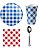 Kit Festa Junina Quadriculado Azul com Guardanapo Vermelho e Colher – 20 Pessoas - Imagem 7