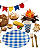 Kit 20 Convidados Grafo Faca Refeição Plástico Pratos Copos Festa Junina Papel - Imagem 8