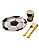 KIT 10 Pratos Copos Bola Futebol Papel Garfo Faca Refeição Plástico Festa Decoração - Imagem 8