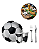 KIT 20 Pratos Copos De Bola De Futebol Papel Garfo Faca Refeição Plástico Festa Decoração - Imagem 1