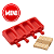Forma Picolé Silicone  Mini Magnum 4 cavidade 50 Palitos - Imagem 1