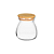 Kit Adorno Pote de Vidro com Tampa de Bambu Hermética C/2un - 600ml - Imagem 2
