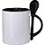 Caneca Cerâmica com Alça e Colher Preta 325ml Metalnox - Imagem 1