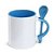 Caneca Cerâmica com Alça e Colher Azul Claro 325ml Metalnox - Imagem 1