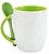 Caneca Cerâmica 325ml com Alça e Colher Cônica Verde Claro Live - Imagem 1