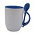 Caneca Cerâmica 325ml com Alça e Colher Cônica Azul Claro JKB - Imagem 1