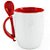 Caneca Cerâmica com Alça e Colher Cônica Vermelha 325ml Metalnox - Imagem 1