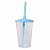 Copo Twister 500ml Transparente com tampa e canudo Azul Claro - Imagem 1