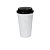 Copo Buck 500ml Branco com Tampa Preta - Imagem 1