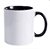 Caneca Cerâmica 325ml com Alça e Interior Preta Metalnox - Imagem 1