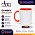 Caneca Cerâmica 325ml com Alça e Interior Laranja - Para Sublimação - Imagem 1