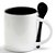 Caneca Cerâmica 325ml com Interior e Colher Preta Live - Imagem 1
