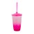 Copo Twister 500ml Degradê com Tampa e Canudo Rosa - Imagem 1