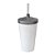 Copo Twister 500ml Branco com tampa e canudo Cinza - Imagem 1